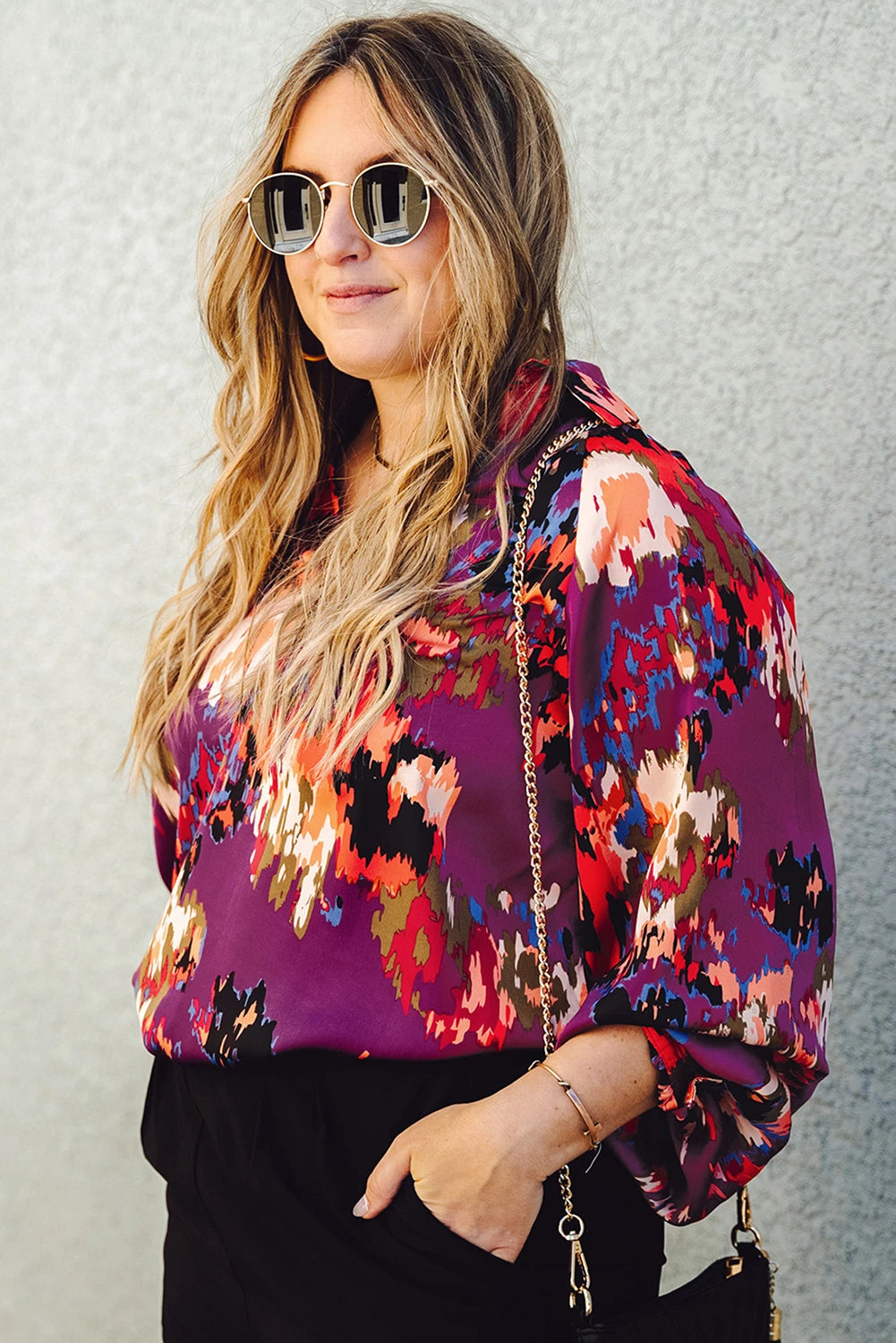 Purple Abstract Blouse