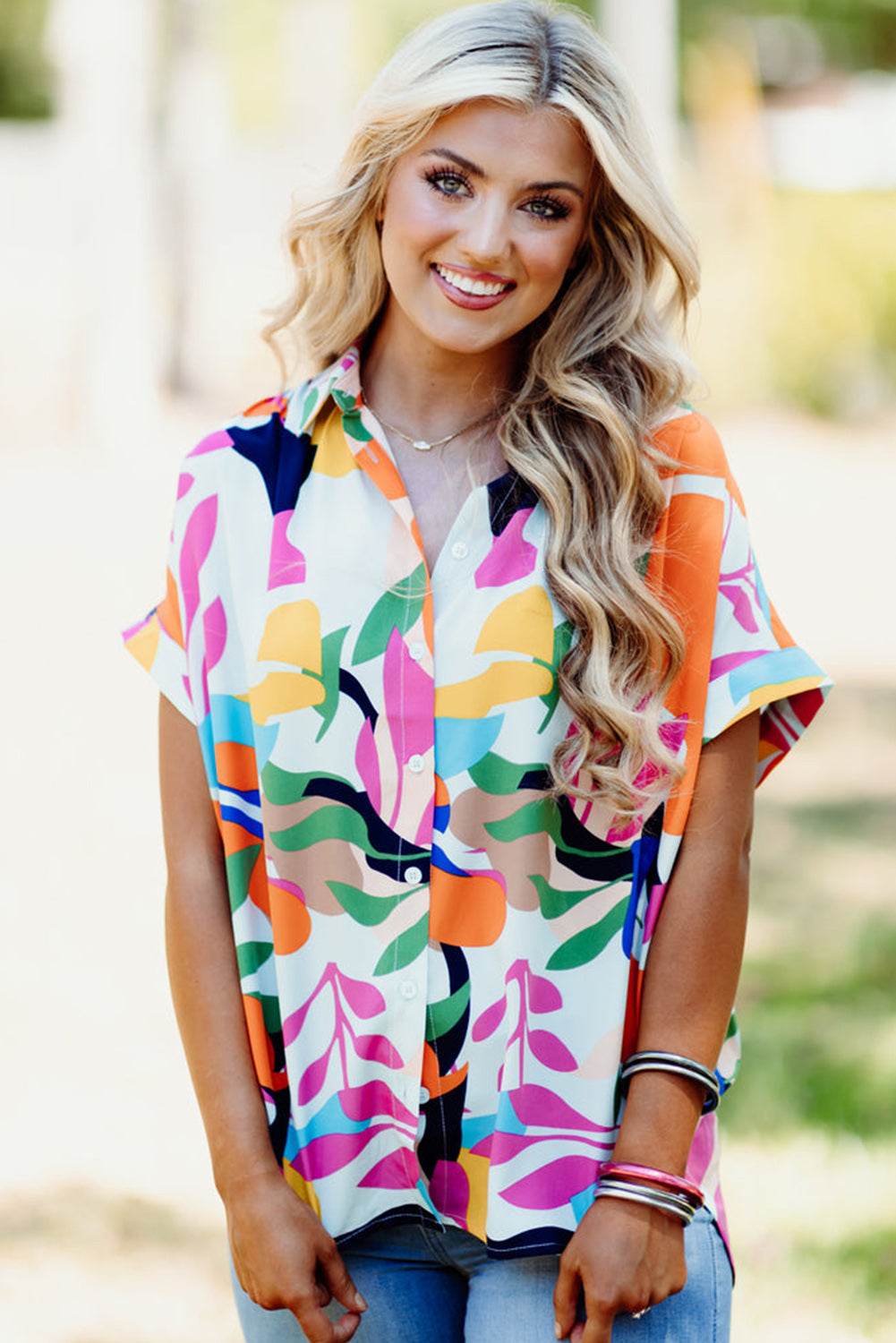 Abstract Leaf Blouse