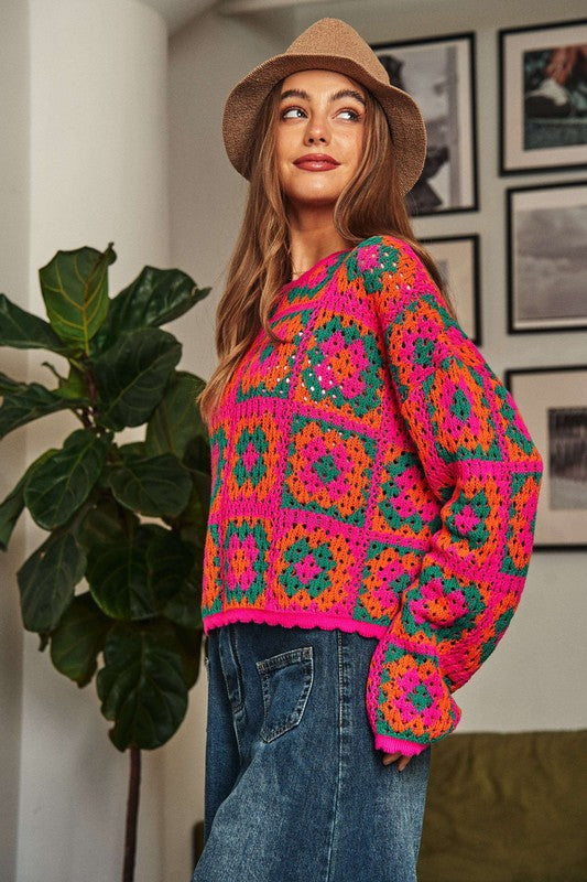 Boho Crochet Sweater