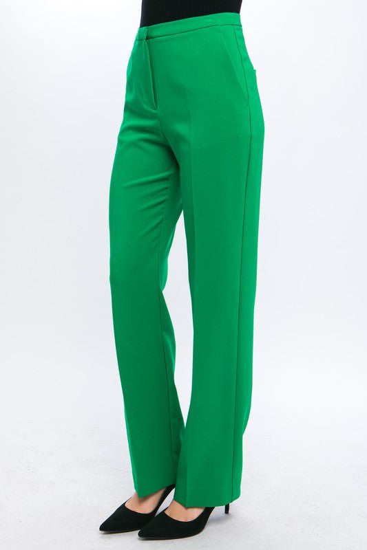 Solid Green Long Pants - sale