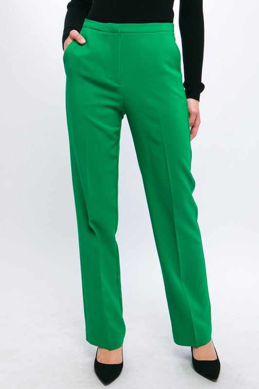 Solid Green Long Pants - sale