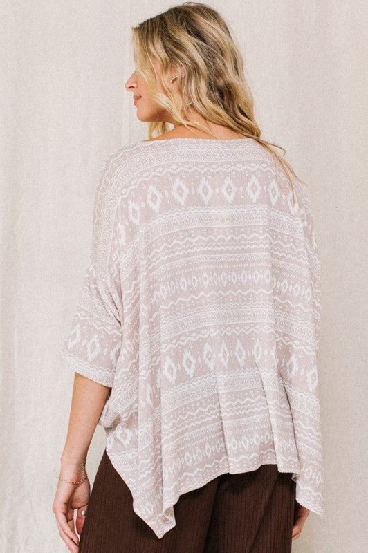 Taupe Aztec Top