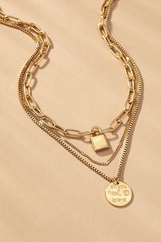 Lock/Coin Necklace