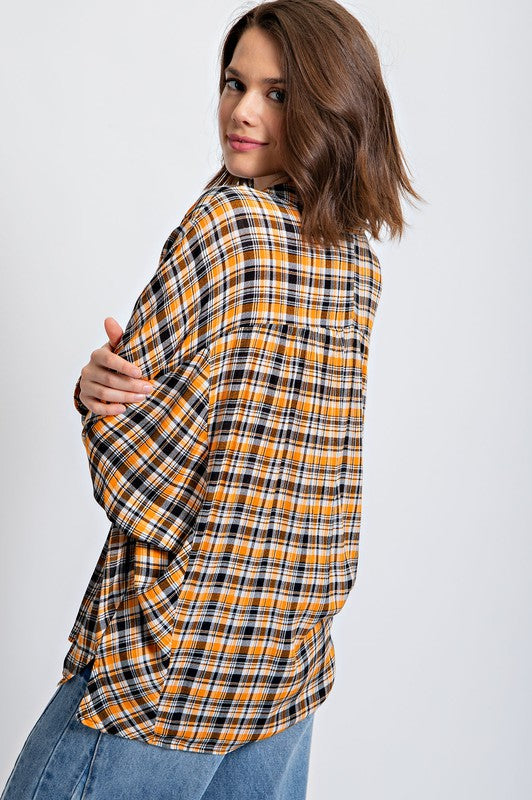 Slouchy Plaid Shirt sale