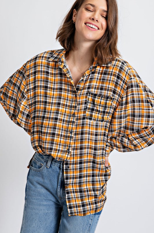 Slouchy Plaid Shirt sale