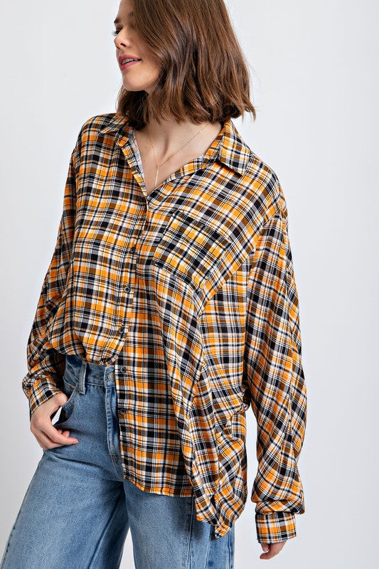 Slouchy Plaid Shirt sale