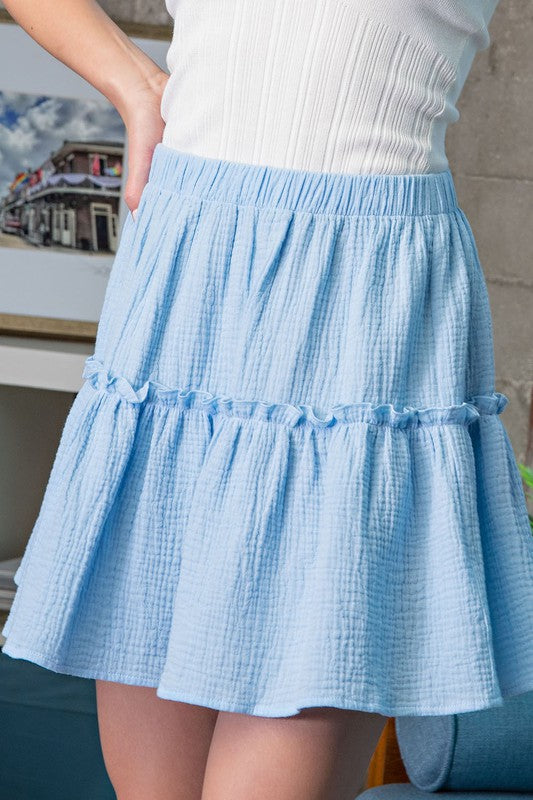 Blue Tiered Skirt - sale