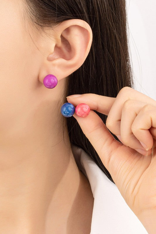 Color Ball Earring Trio