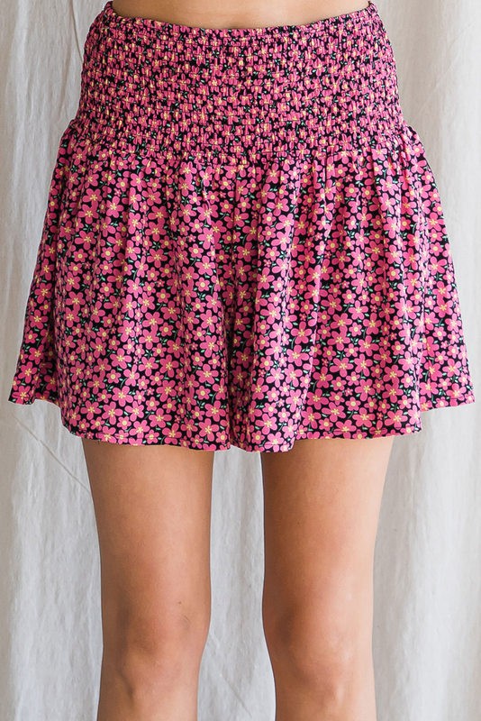 Pink Floral Shorts