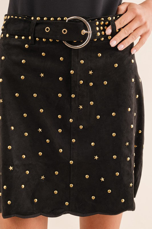 Suede Black Skirt