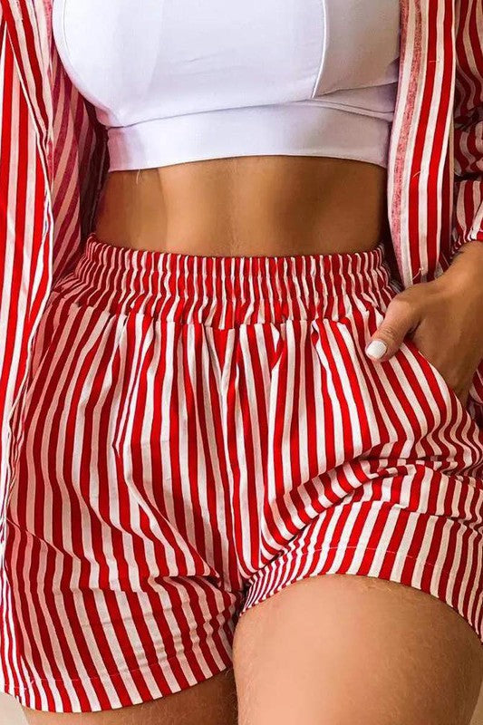 Red Striped Short SET sale