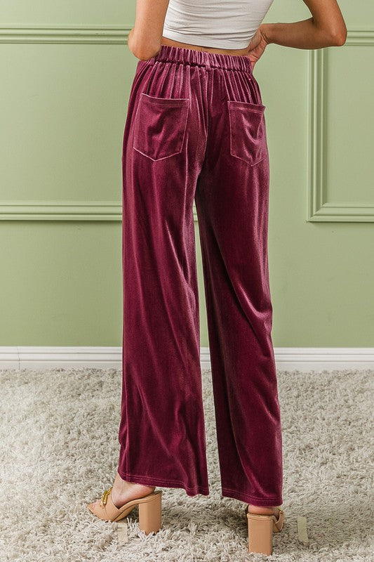 Hibiscus Velvet Wide Leg Pant - sale