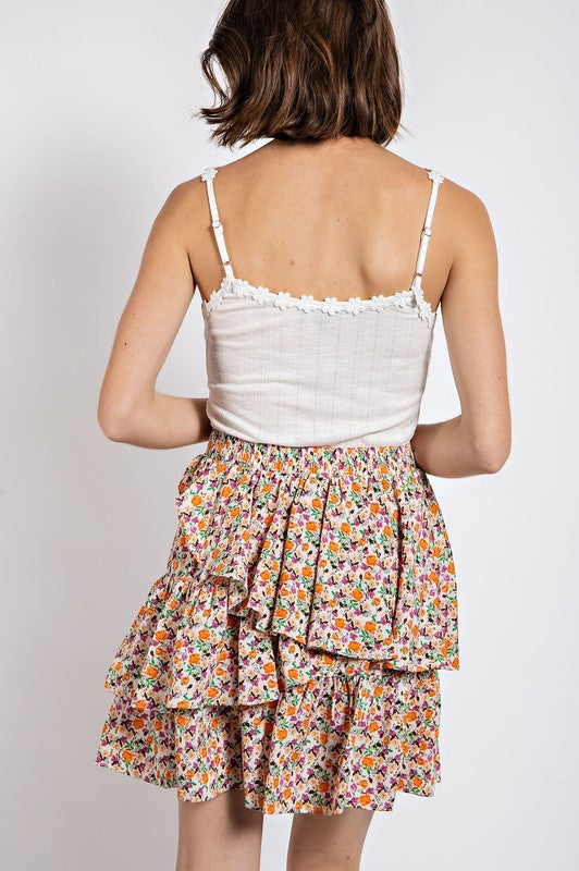 Floral Tiered Skirt  - sale