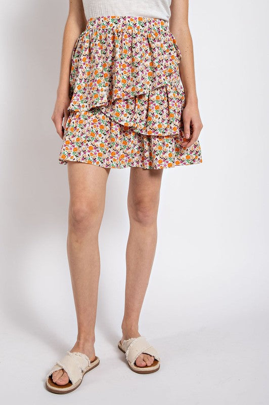 Floral Tiered Skirt  - sale