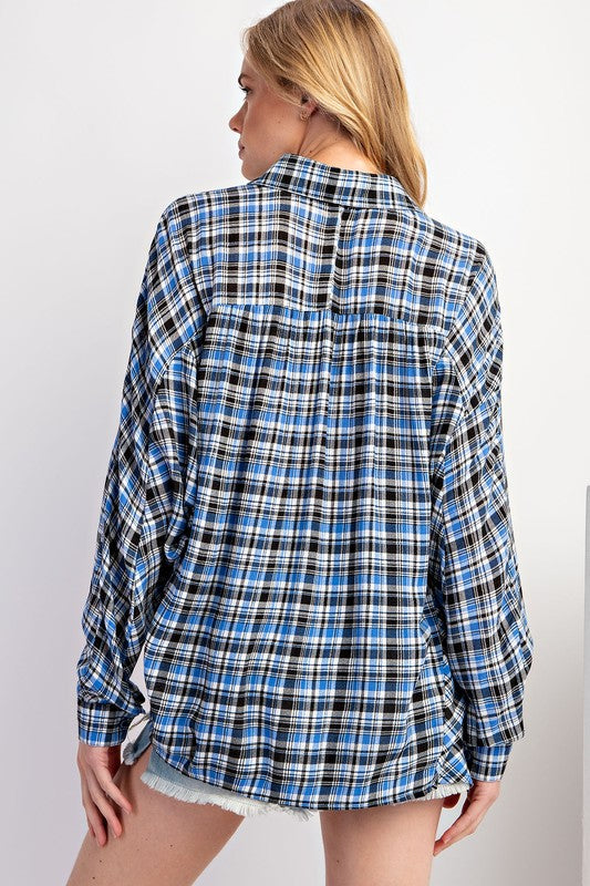 Slouchy Plaid Shirt sale