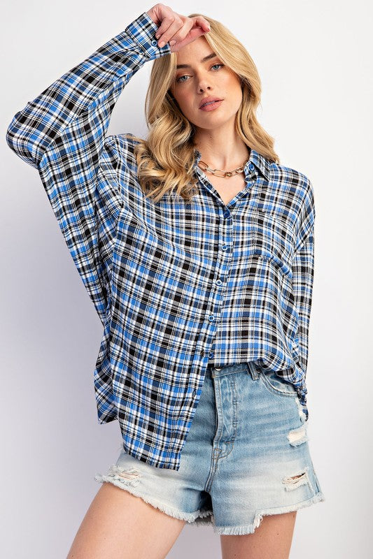 Slouchy Plaid Shirt sale