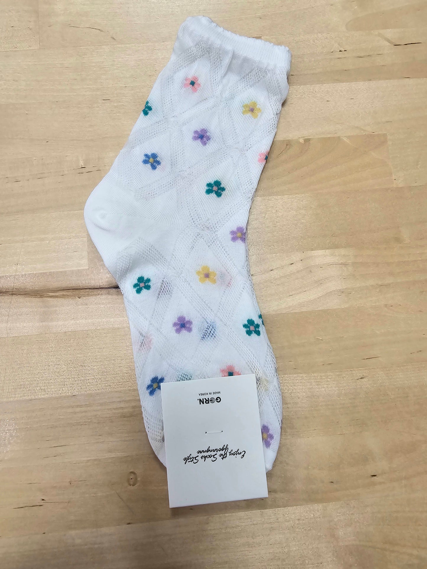 White Flower Socks