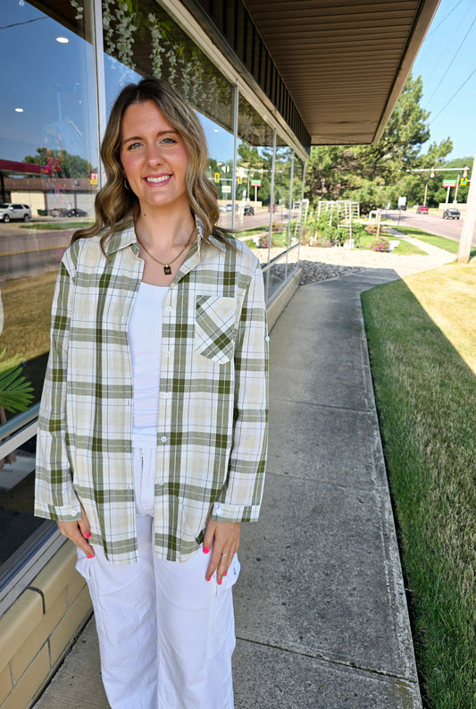 Olive Plaid Shirt