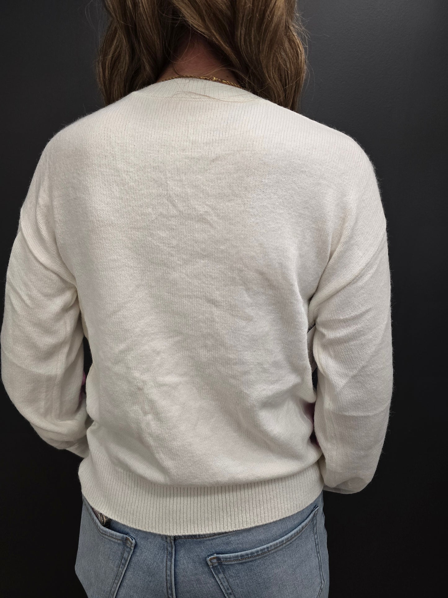 White Floral Sweater