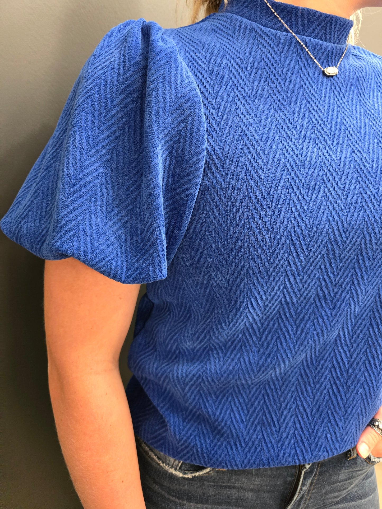 Textured Blue Blouse sale