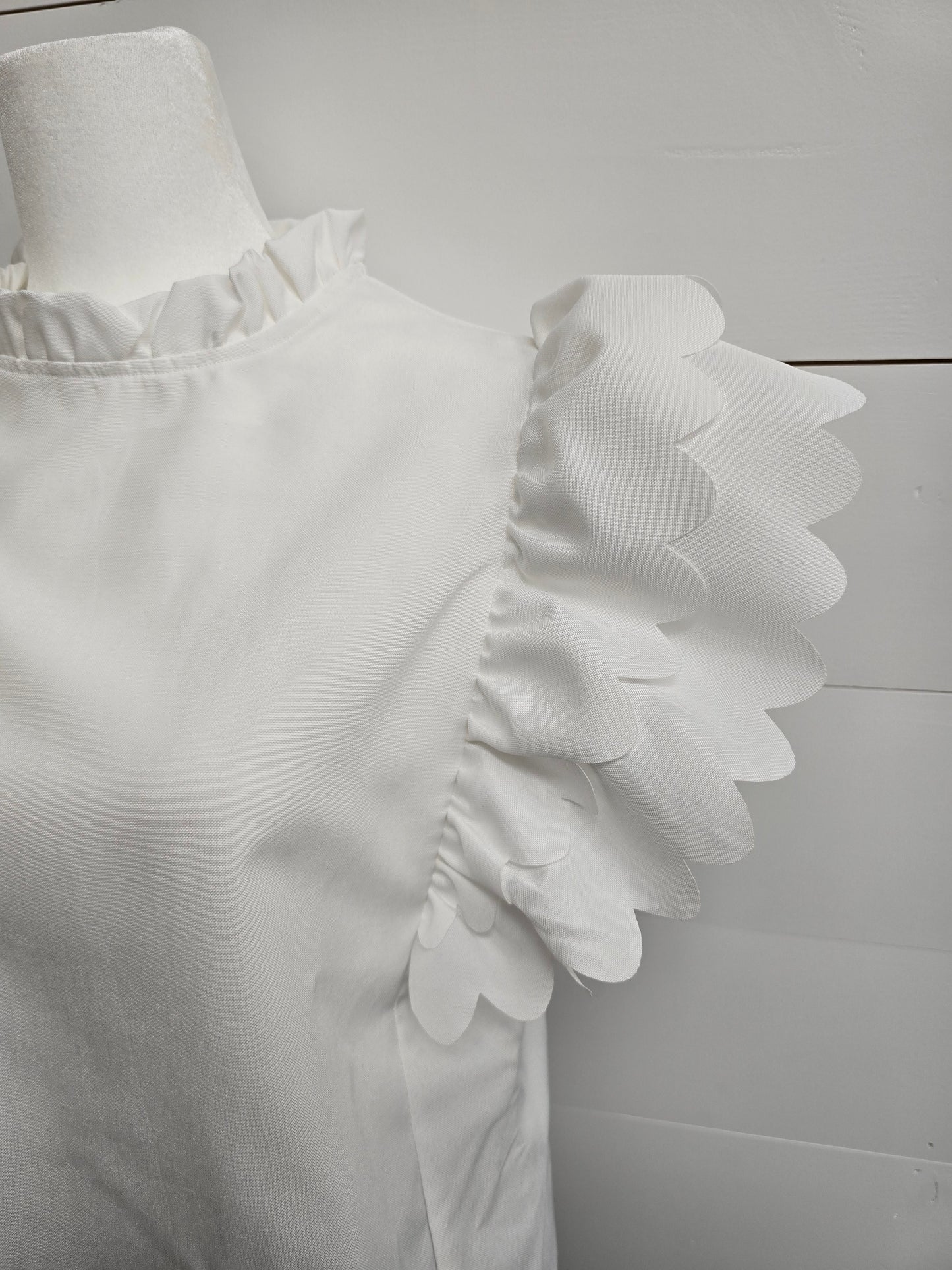 White Ruffle Blouse