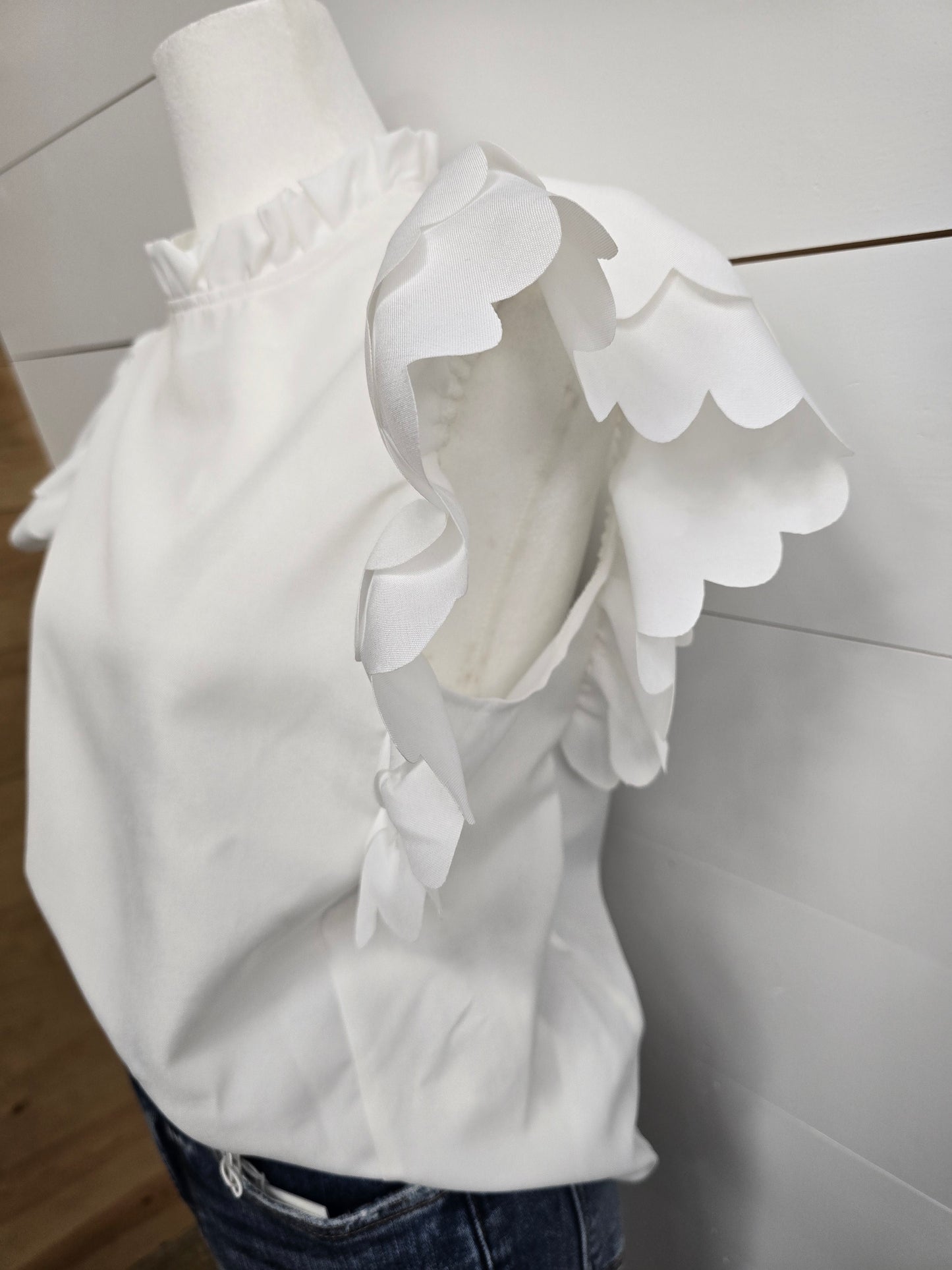 White Ruffle Blouse