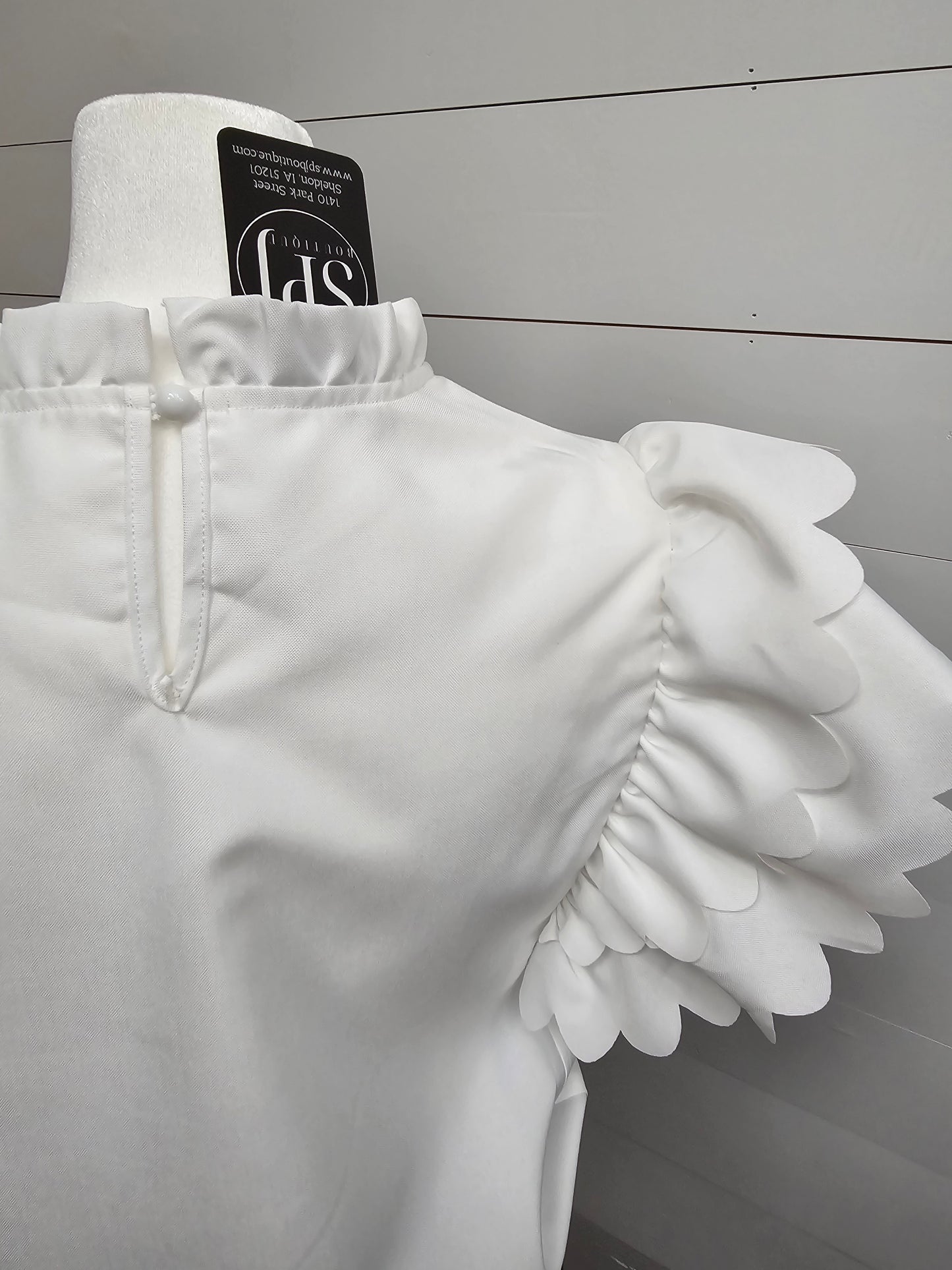 White Ruffle Blouse