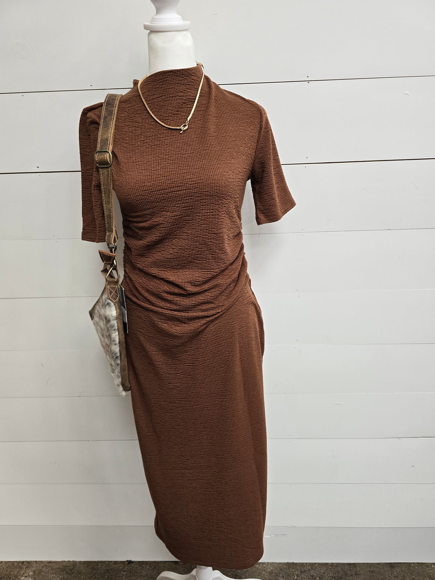 Chestnut Textured Dress