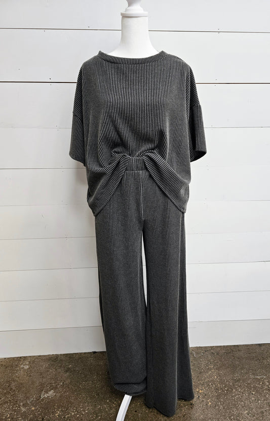 Charcoal Rib Pant