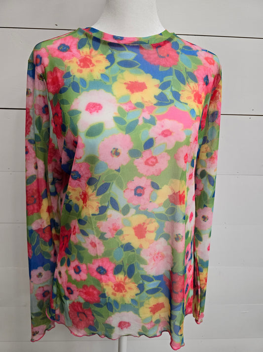 Floral Mesh Long Sleeve