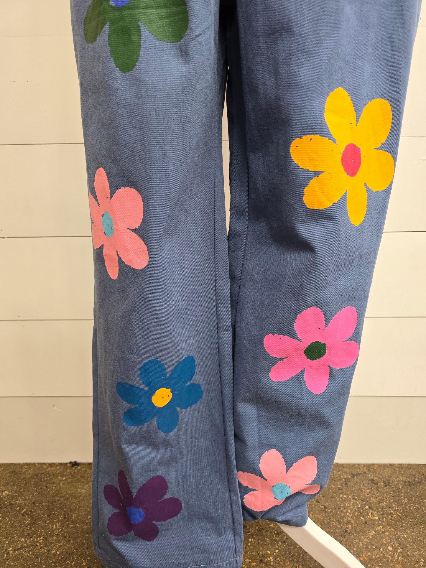 Flower Print Denim Jean