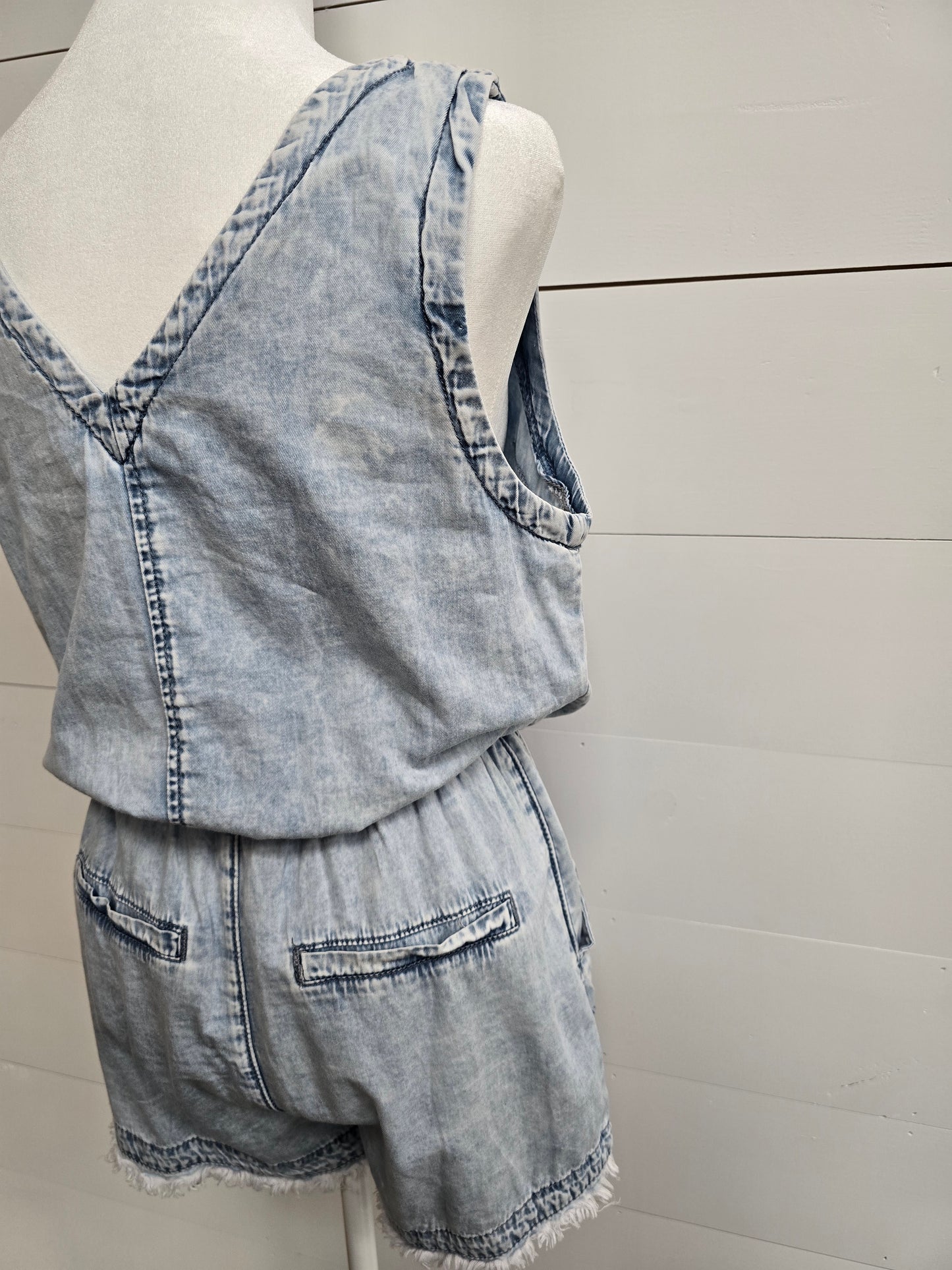 Denim Studded Romper