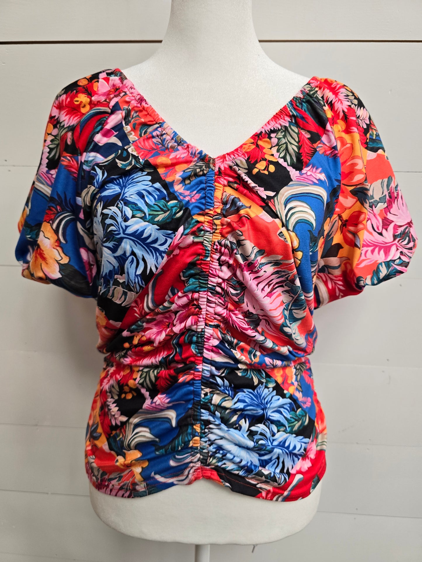 Floral Ruched Blouse