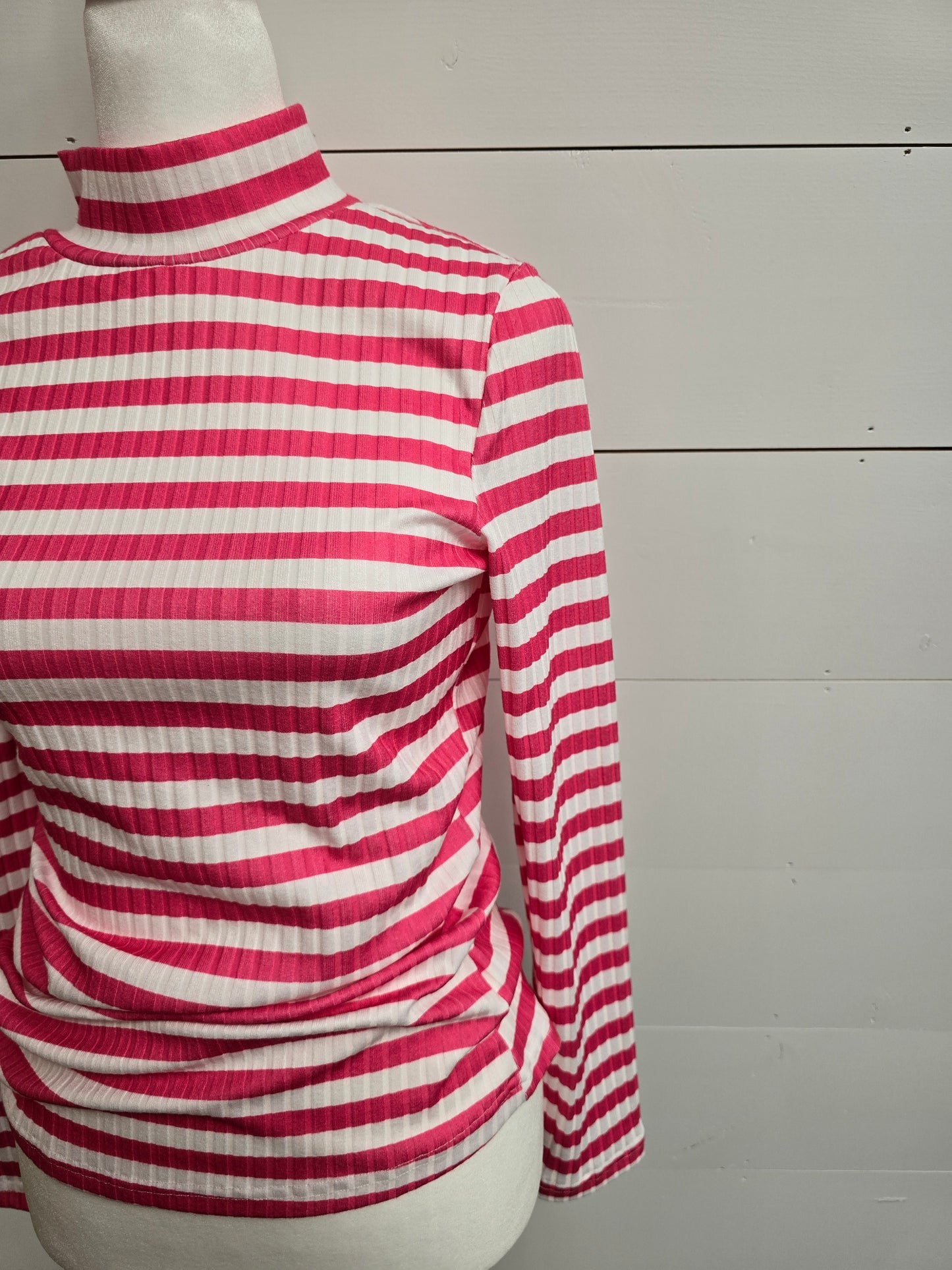 Stripe Mock Neck Top - sale