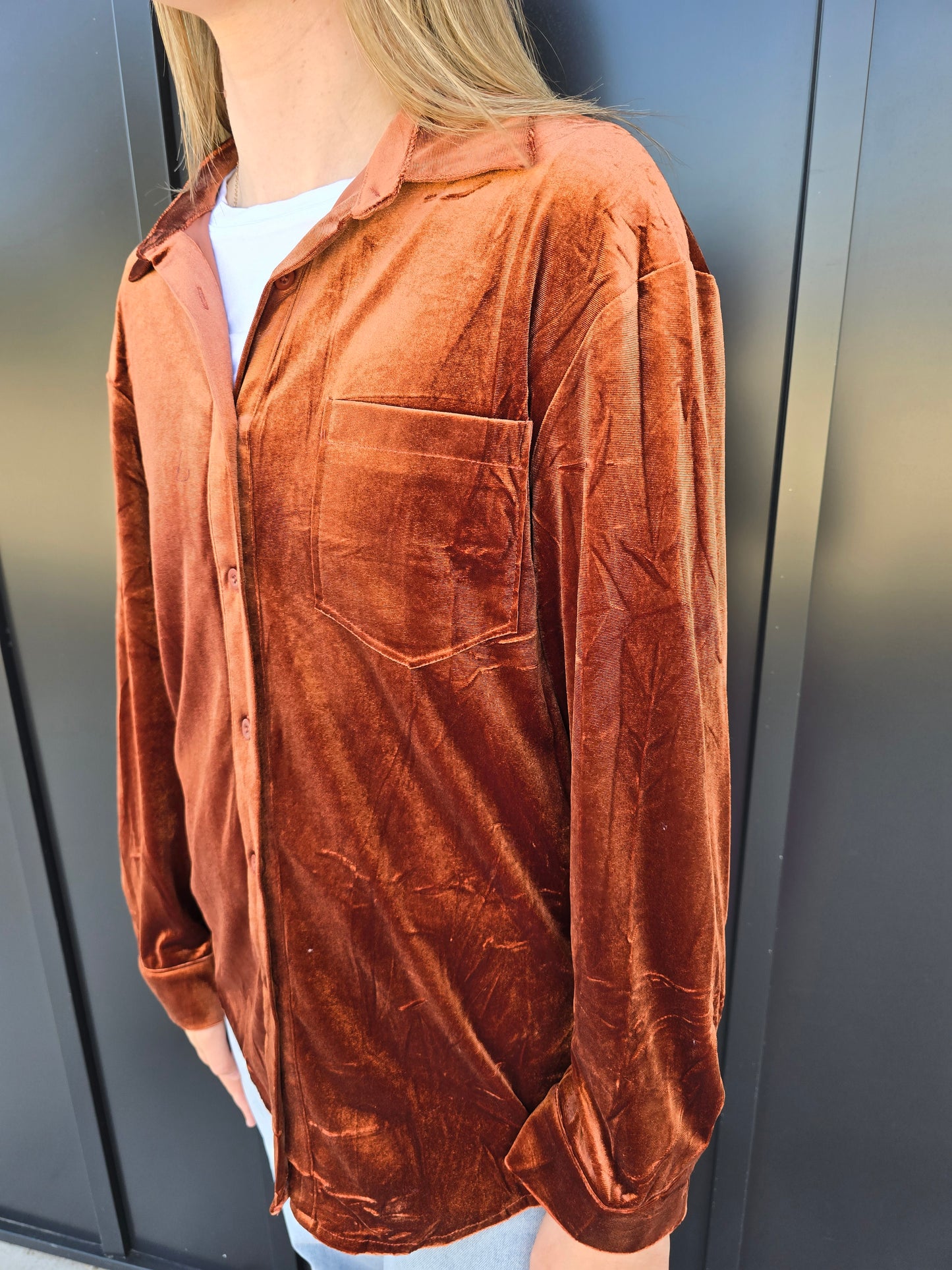 Chestnut Velvet Shirt - sale