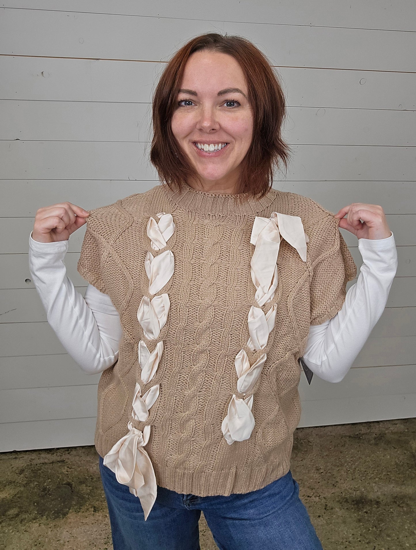 Cable Taupe Sweater