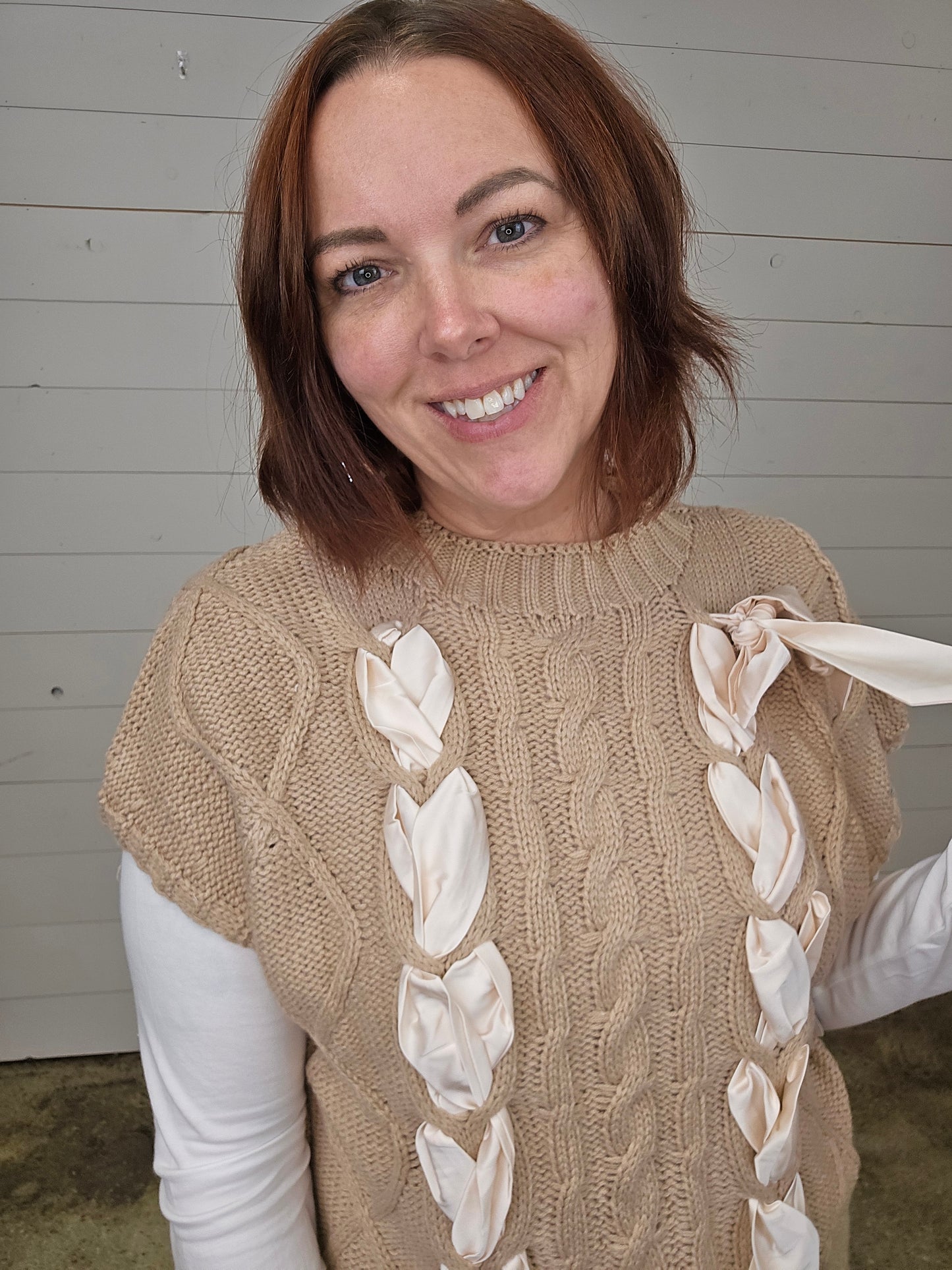 Cable Taupe Sweater