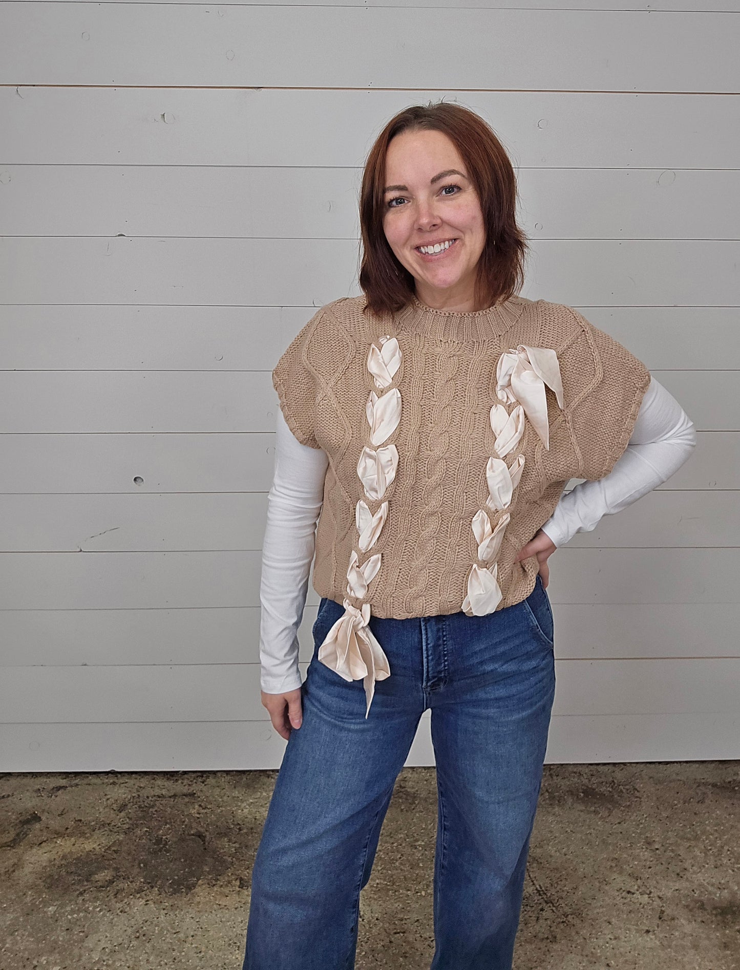 Cable Taupe Sweater