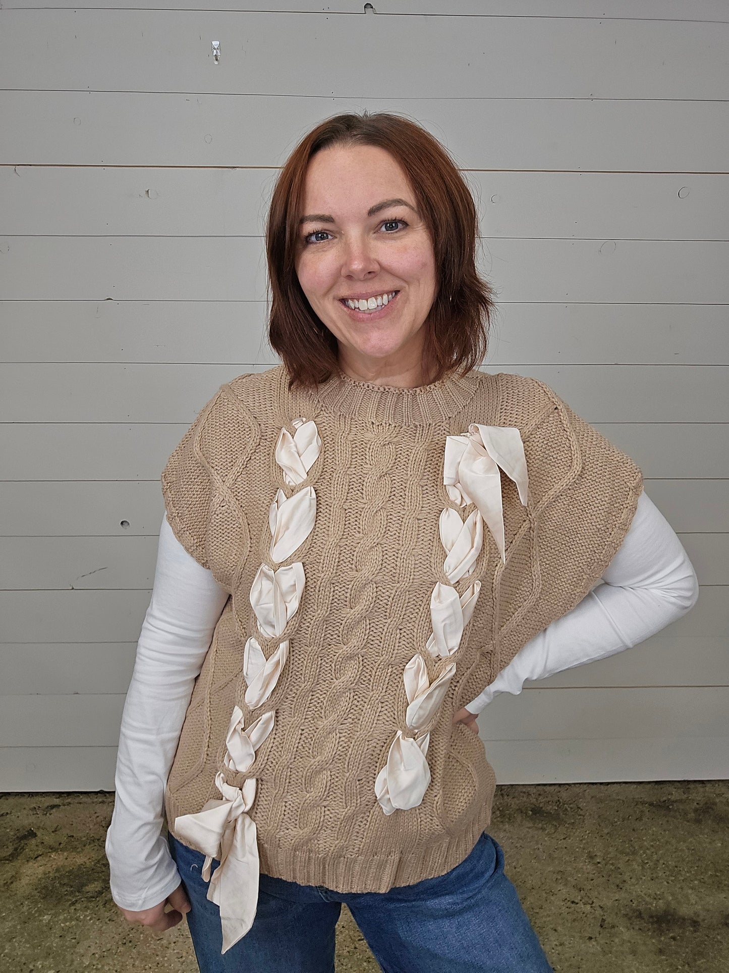 Cable Taupe Sweater