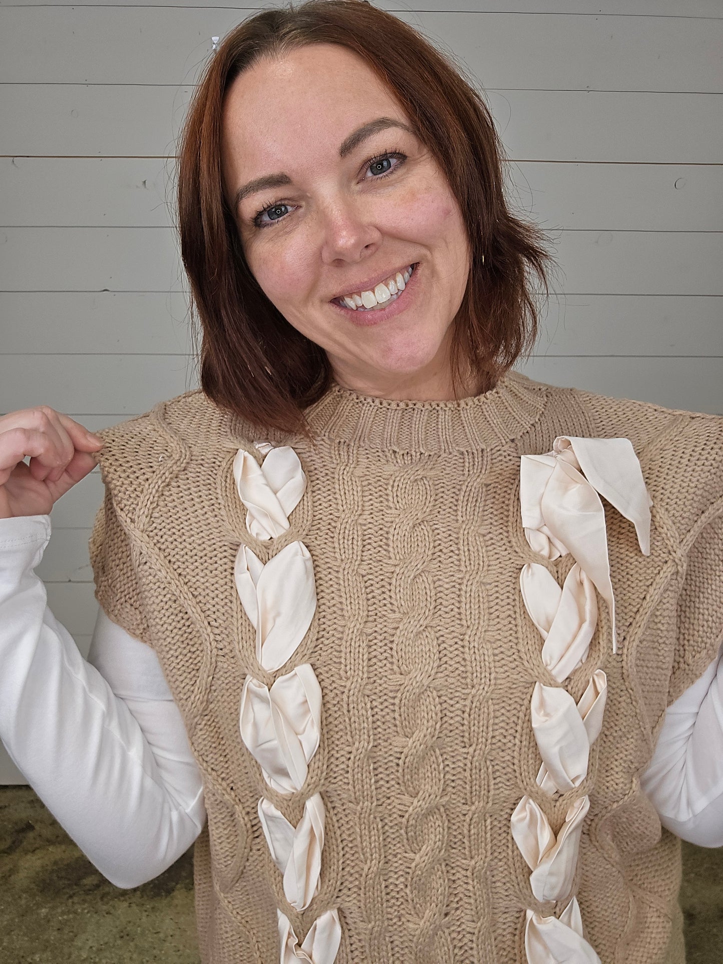 Cable Taupe Sweater