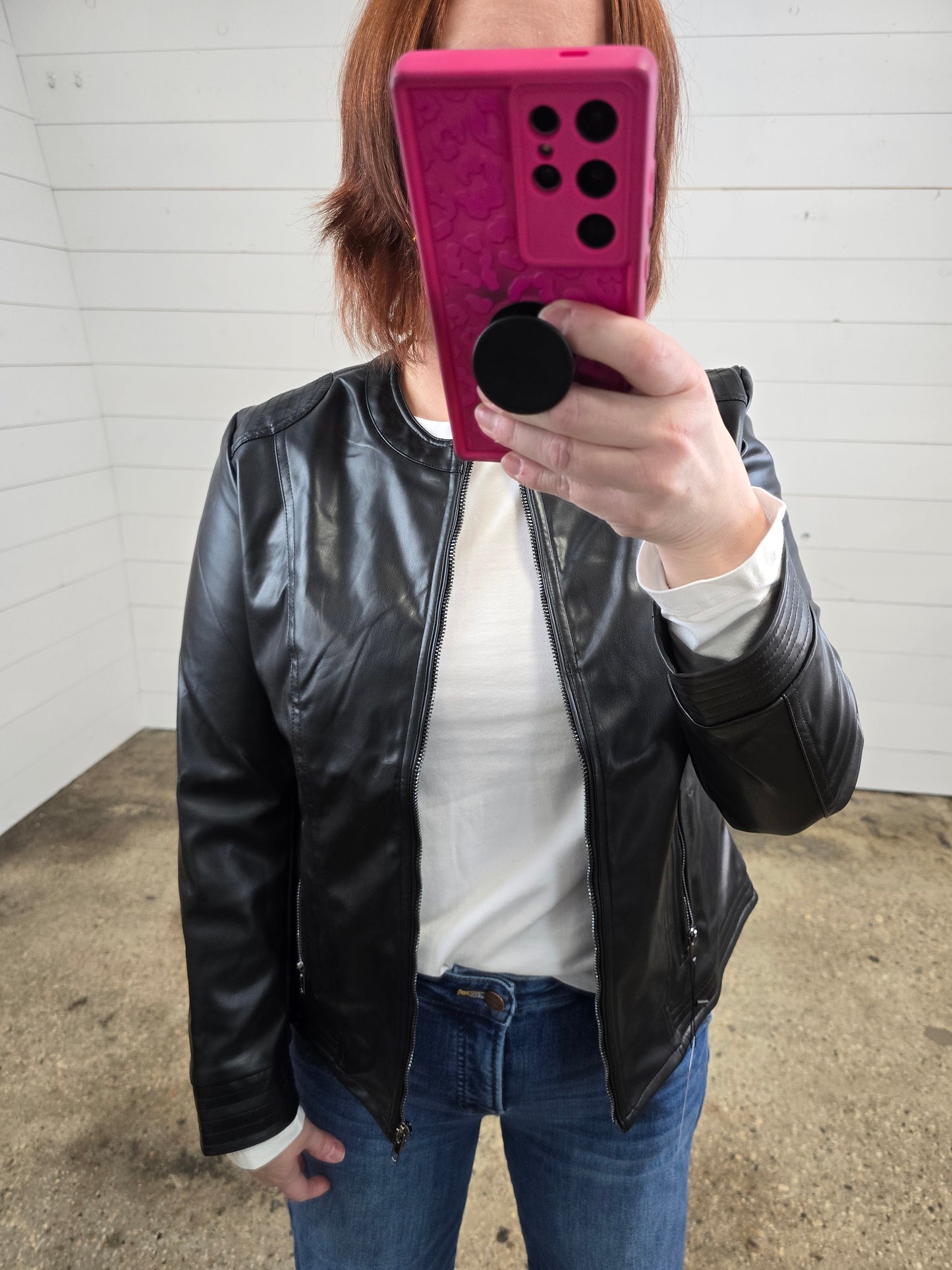 Faux Leather Jacket