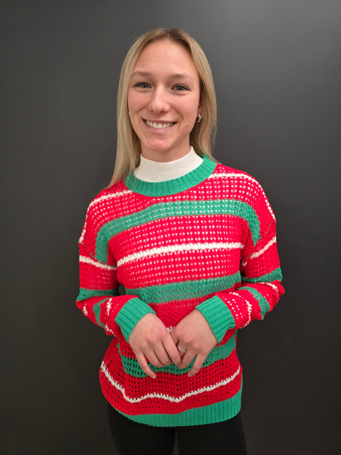 Red/Green Stripe Sweater