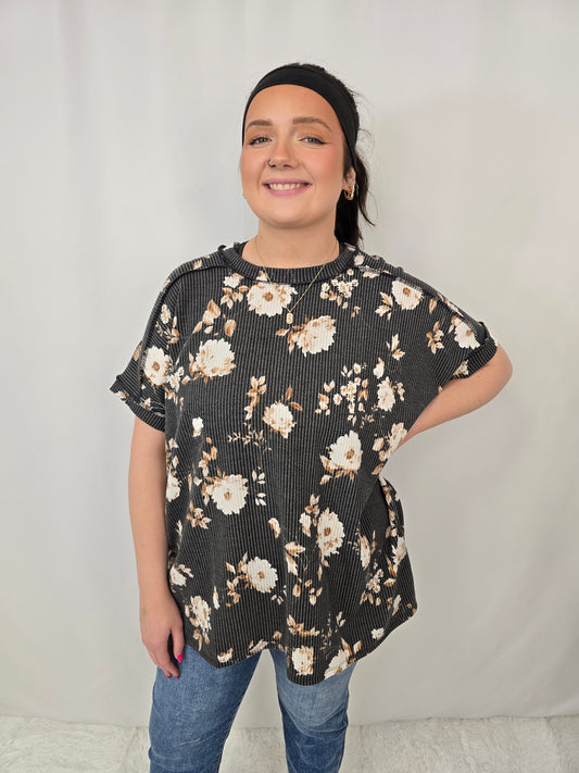 Black Floral Top