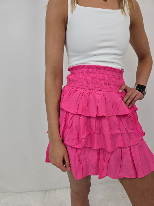 Fuchsia Satin Skirt