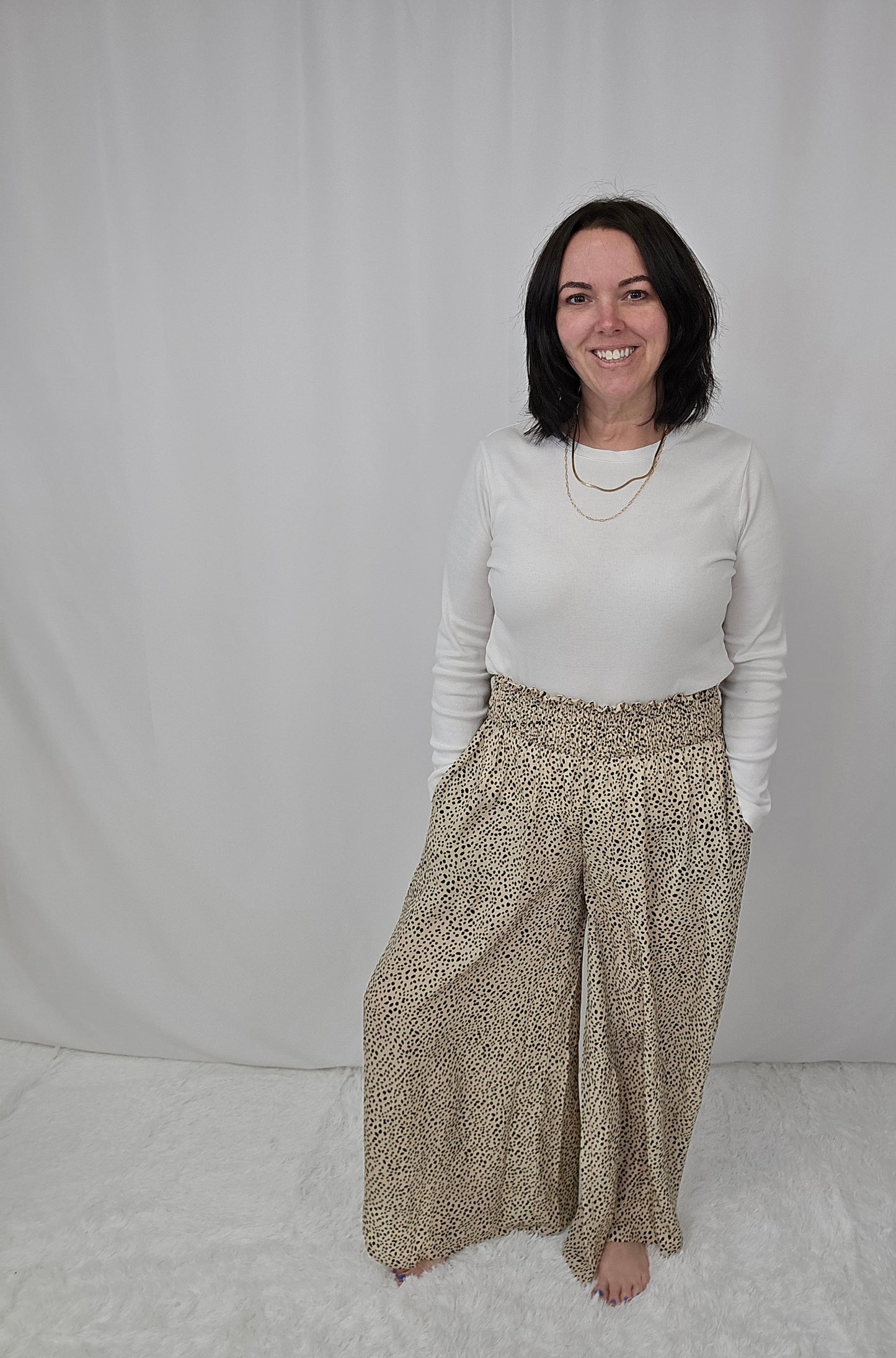 Taupe Dot Pants