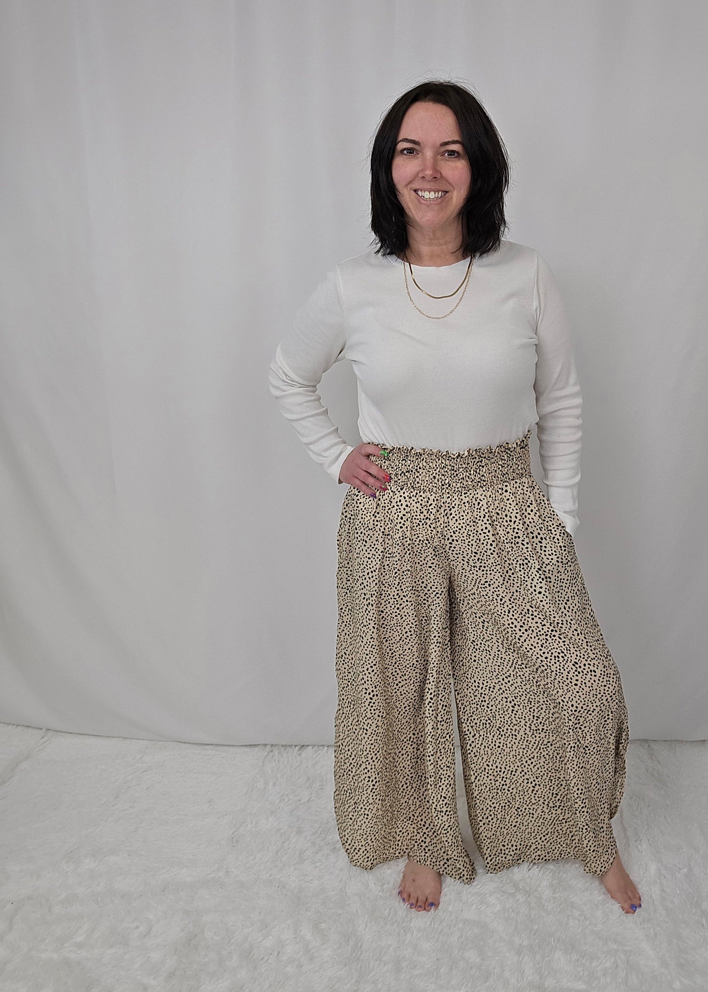 Taupe Dot Pants