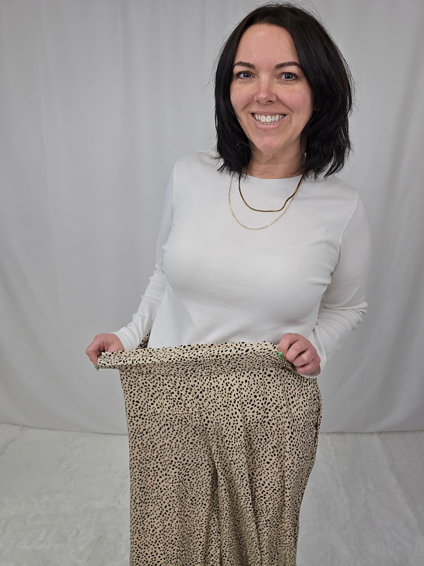 Taupe Dot Pants