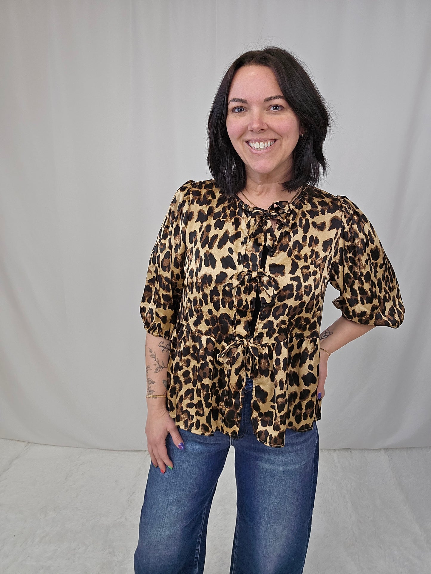 Leopard Satin Blouse