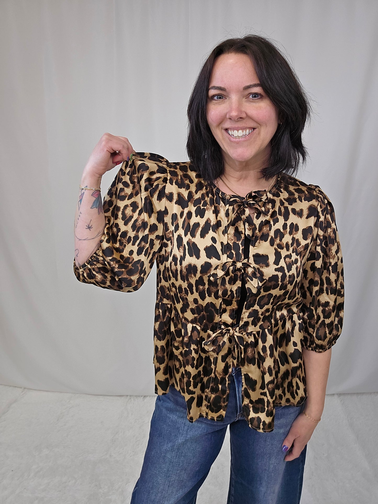 Leopard Satin Blouse