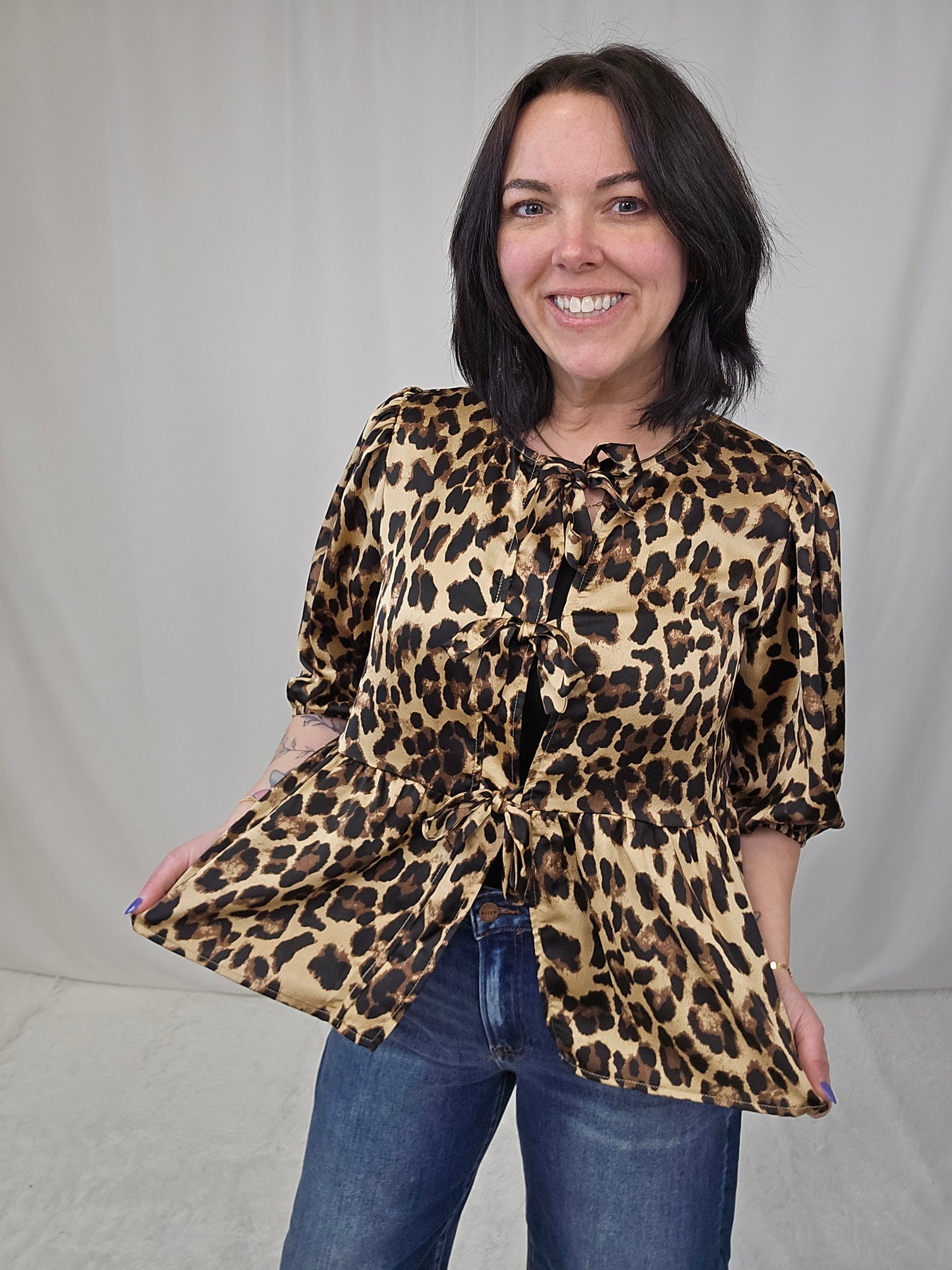 Leopard Satin Blouse